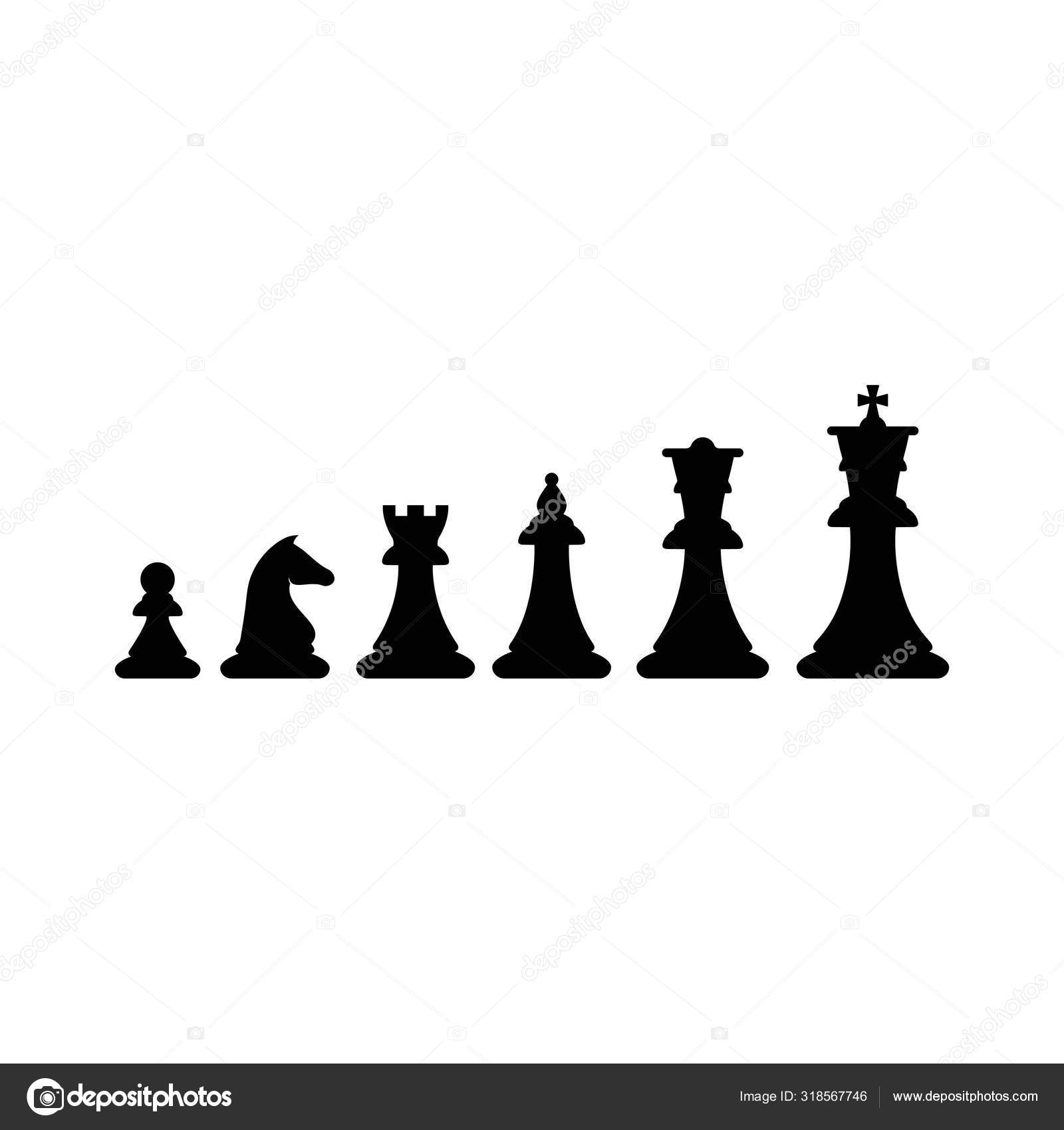 Conjunto de peças de xadrez vetorial para design de logotipo. Peão